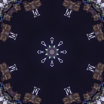 Pattern design made from San Francisco at night 写真素材