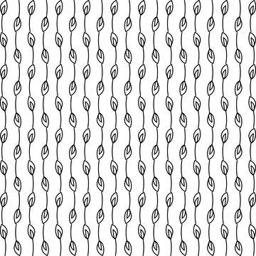 Pattern design with outline leaf motif Stock Illustration