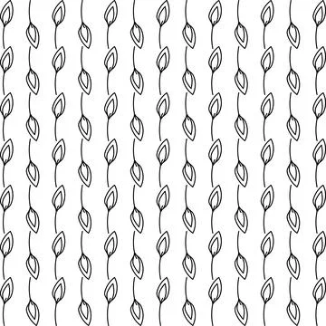 Pattern design with outline leaf motif Stock Illustration