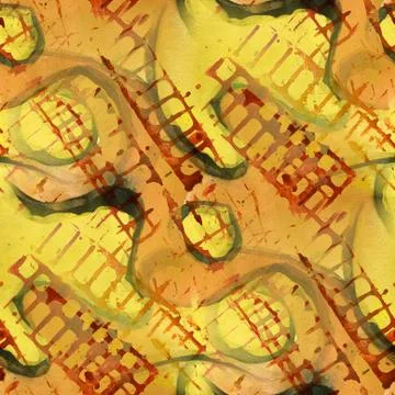 Pattern design seamless yellow, red watercolor texture backgroun Stock Illustration