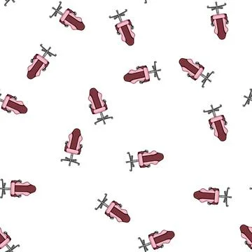 Pattern desk game chair cartoon vector Stock Illustration