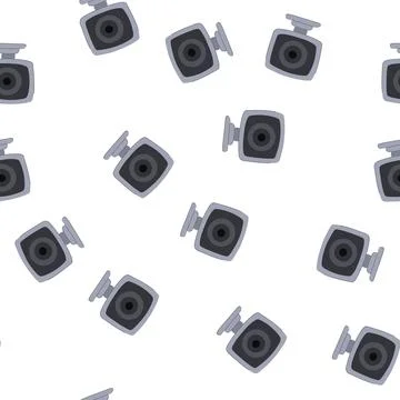 Pattern desk table camera cartoon vector Stock Illustration