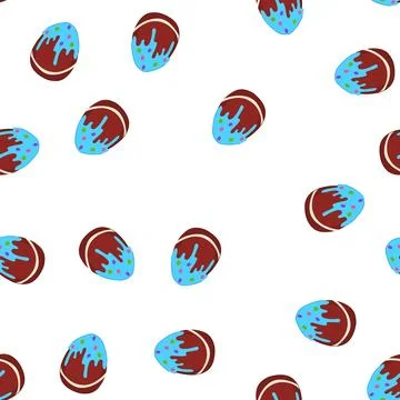 Pattern dessert chocolate egg cartoon vector 스톡 일러스트