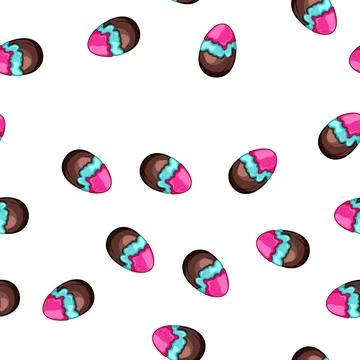 Pattern dessert chocolate egg cartoon vector 스톡 일러스트