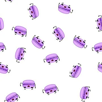 Pattern dessert macaron character cartoon vector イラスト素材