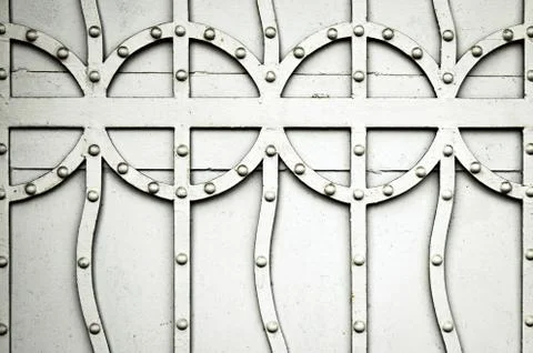 Pattern detail on old iron gate Stock Photos