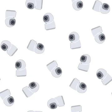 Pattern detection facial recognition camera cartoon vector Illustrazione stock