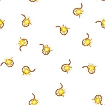 Pattern detonation dynamite fuse cartoon vector Stock Illustration