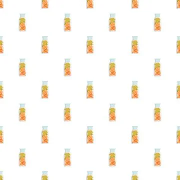 Pattern of detox fruit infused bottles Stock Illustration