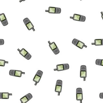 Pattern device gandheld gps cartoon vector 库存插图