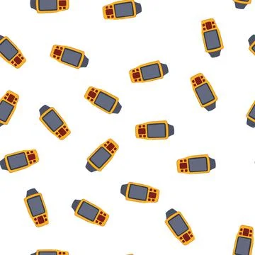 Pattern device handheld gps cartoon vector Illustrazione stock