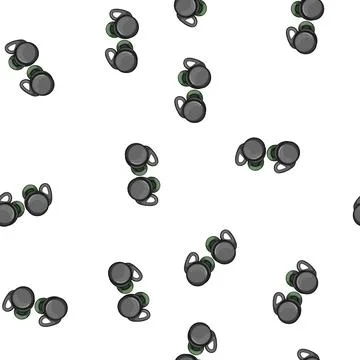 Pattern device headphones wireless cartoon vector Stock Illustration