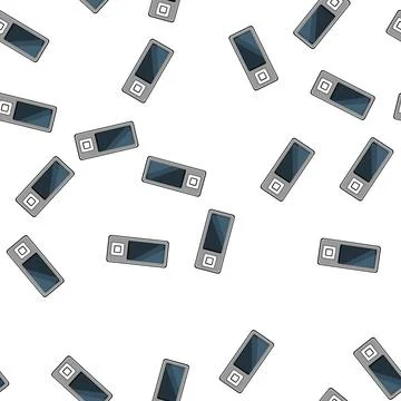 Pattern device mp3 player cartoon vector 스톡 일러스트