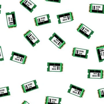 Pattern device ssd storage cartoon vector Stock Illustration