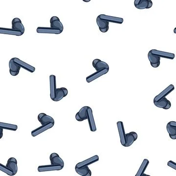 Pattern device wireless earphones cartoon vector Stock Illustration