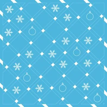 Pattern of diagonal stripes or lines in nice colors with snowflakes and Chris Stock Illustration