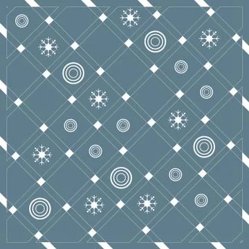 Pattern of diagonal stripes or lines in nice colors with circles and snowflak Illustrazione stock