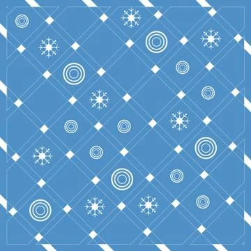 Pattern of diagonal stripes or lines in nice colors with circles and snowflak Stockillustratie