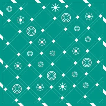 Pattern of diagonal stripes or lines in nice colors with circles and snowflak Stock Illustration