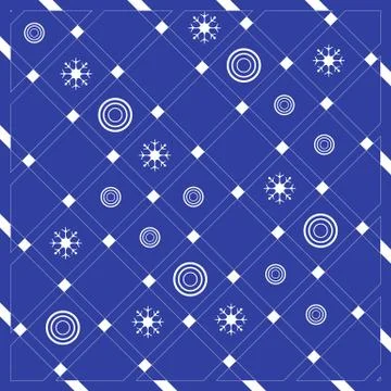 Pattern of diagonal stripes or lines in nice colors with circles and snowflak Stock Illustration