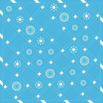 Pattern of diagonal stripes or lines in nice colors with circles and snowflak Stock Illustration