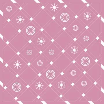 Pattern of diagonal stripes or lines in nice colors with circles and snowflak Illustrazione stock