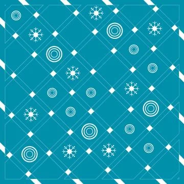 Pattern of diagonal stripes or lines in nice colors with circles and snowflak Stock Illustration