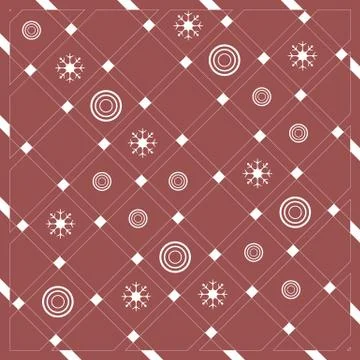 Pattern of diagonal stripes or lines in nice colors with circles and snowflak Stock Illustration