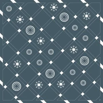 Pattern of diagonal stripes or lines in nice colors with circles and snowflak Illustrazione stock