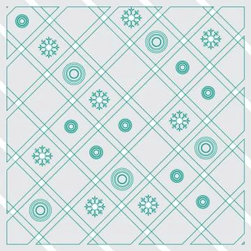 Pattern of diagonal stripes or lines in nice colors with circles and snowflak Illustrazione stock