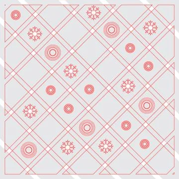 Pattern of diagonal stripes or lines in nice colors with circles and snowflak Stock Illustration