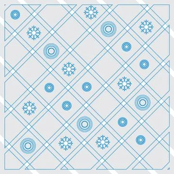 Pattern of diagonal stripes or lines in nice colors with circles and snowflak Stockillustratie