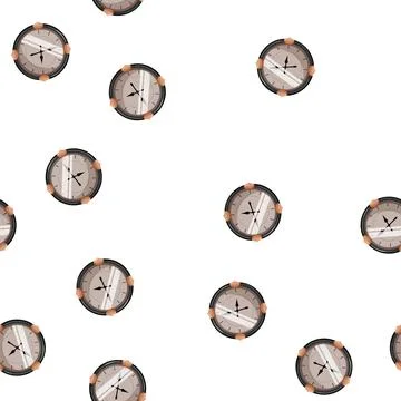 Pattern dial clock vintage cartoon vector 스톡 일러스트