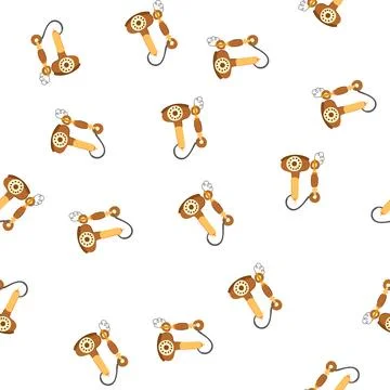 Pattern dial telephone retro cartoon vector Stock Illustration