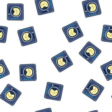 Pattern dials retro control panel cartoon vector Stock Illustration