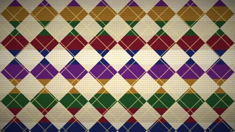A pattern of diamonds and squares in various colors Stock Footage 338229570