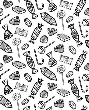 Pattern Of Different Contour Candies. Stock-Illustration
