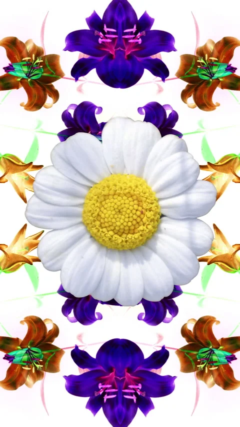 Pattern from different flowers cutout 動画素材 260606006