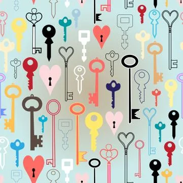 Pattern of different keys Stock Illustration
