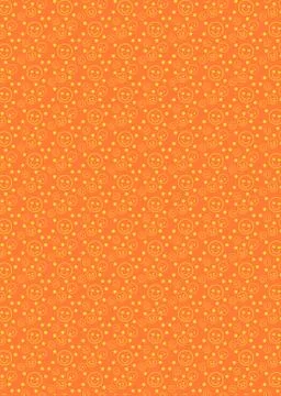 Pattern with different smileys on an orange Stock Illustration
