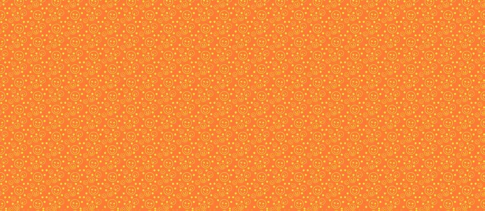 Pattern with different smileys on an orange Stock Illustration
