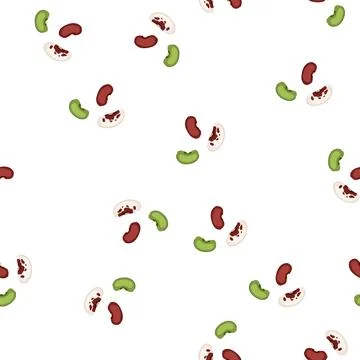 Pattern different types of beans creating a healthy food concept Stock Illustration