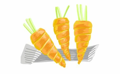 A pattern of different types of Savory bread croissants like carrot Stock Illustration