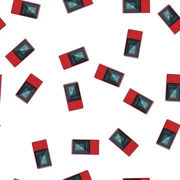 Pattern digital hifi mp3 player cartoon vector Illustrazione stock