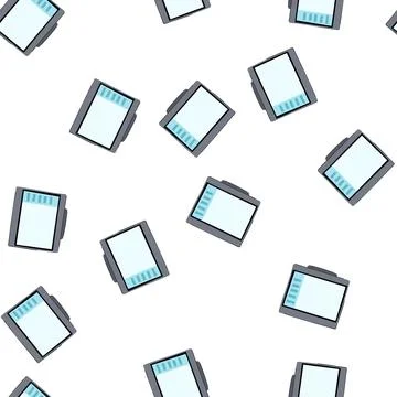Pattern digital interactive smartboard cartoon vector Illustrazione stock