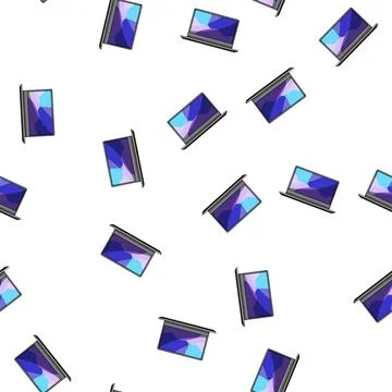 Pattern digital laptop computer cartoon vector Stock Illustration