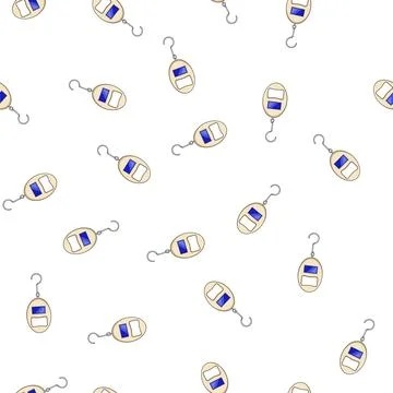 Pattern Digital luggage scale measuring travel baggage weight イラスト素材
