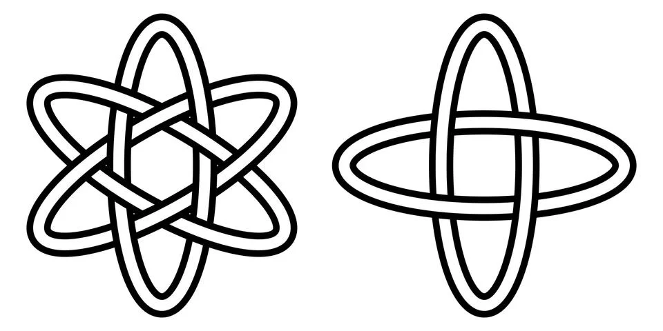 Pattern digital science, icon of the atom movement of electrons in an orbit, the Illustrazione stock