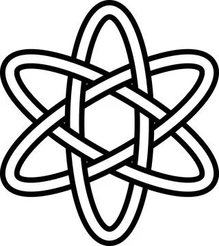 Pattern digital science icon atom movement electrons orbit quantum physics Stock Illustration