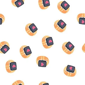 Pattern digital smart watch cartoon vector Illustrazione stock
